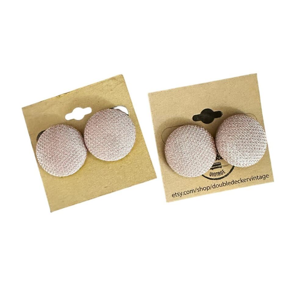 Large Pink Glitter Button Earrings